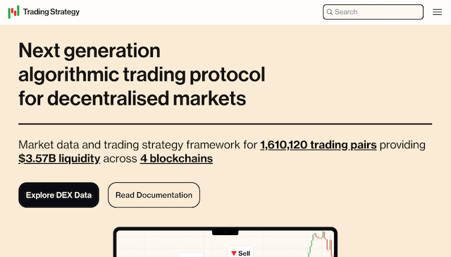 Screenshot of tradingstrategy.ai